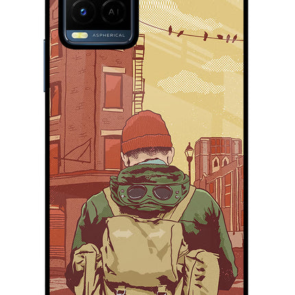 Adventurous Vivo Y21/Y21s/Y33s Glass Case Back Cover by Casekaro