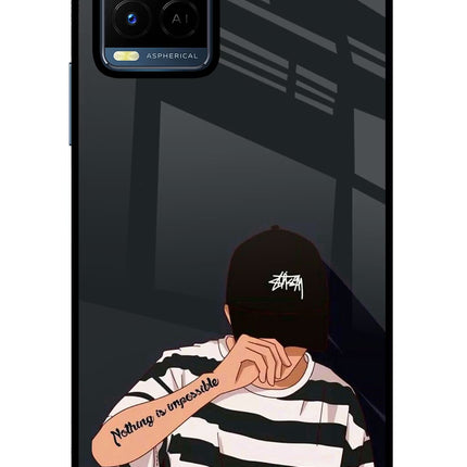 Aesthetic Boy Vivo Y21/Y21s/Y33s Glass Case Back Cover by Casekaro