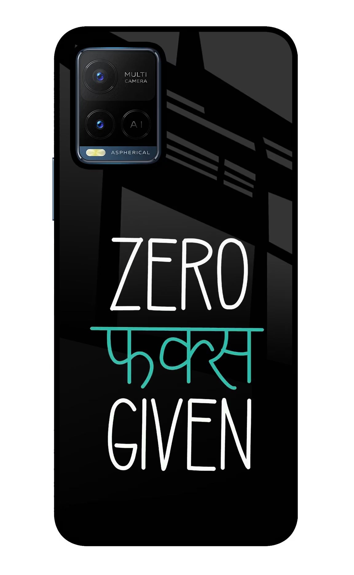 Zero Fucks Given Vivo Y21/Y21s/Y33s Glass Case Back Cover by Casekaro