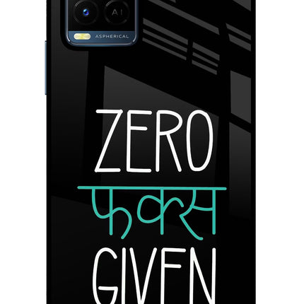 Zero Fucks Given Vivo Y21/Y21s/Y33s Glass Case Back Cover by Casekaro