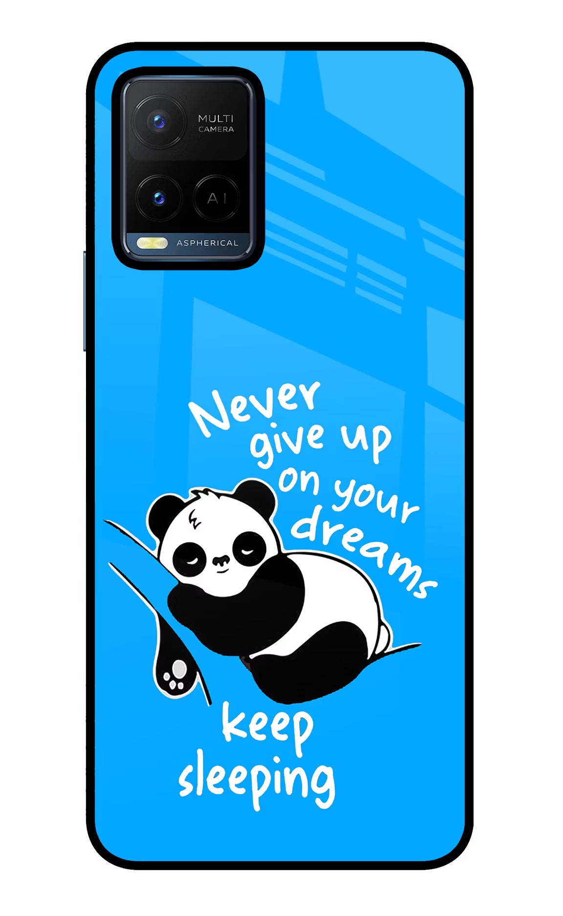 Keep Sleeping Vivo Y21/Y21s/Y33s Glass Case Back Cover by Casekaro