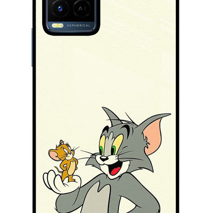 Tom & Jerry Vivo Y21/Y21s/Y33s Glass Case Back Cover by Casekaro