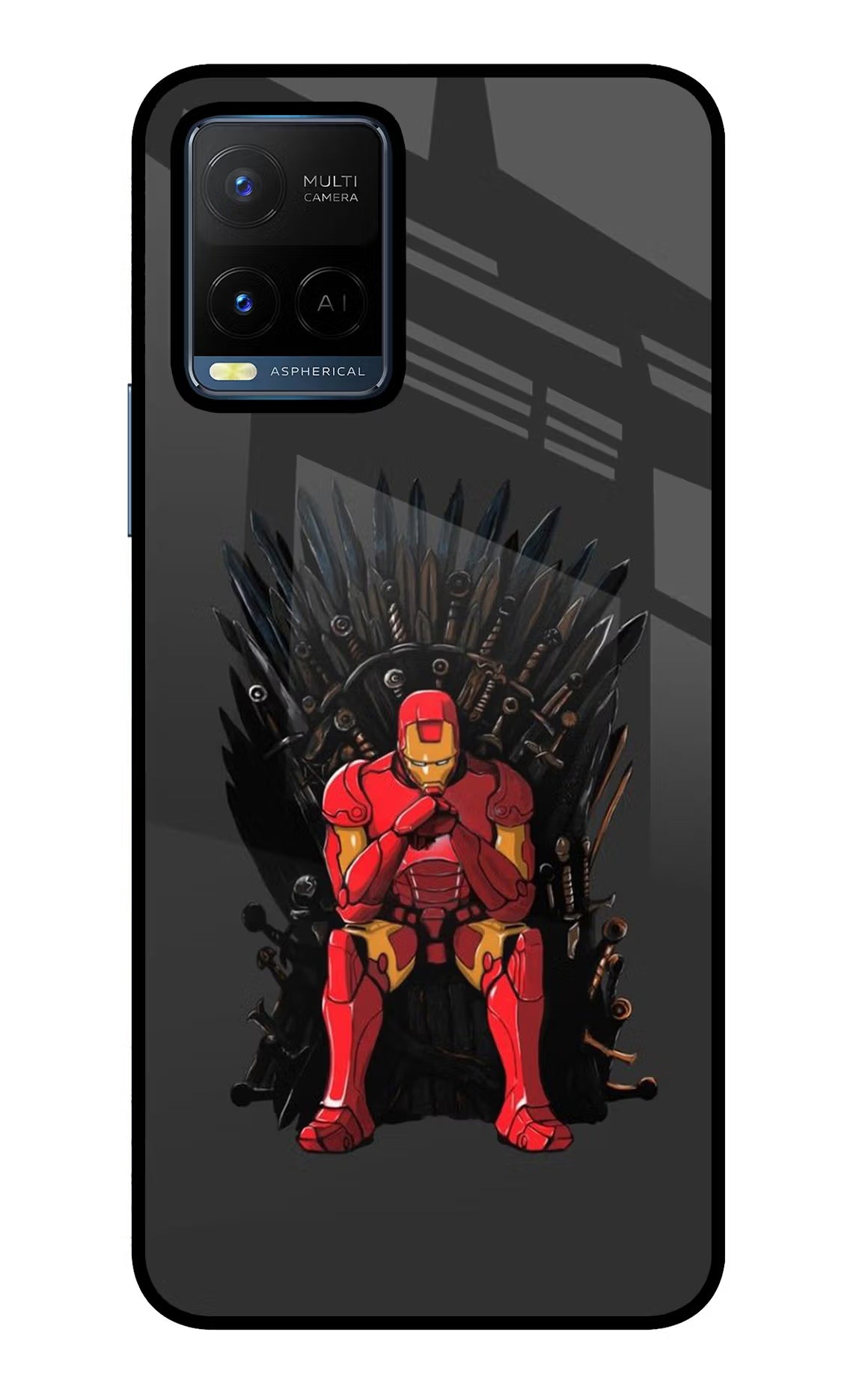 Ironman Throne Vivo Y21/Y21s/Y33s Glass Case Back Cover by Casekaro