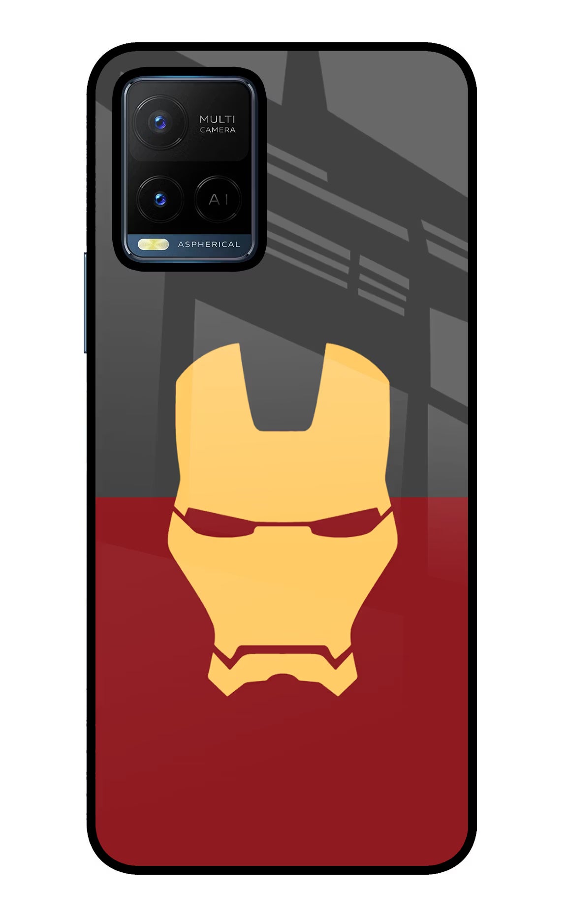 Ironman Vivo Y21/Y21s/Y33s Glass Case Back Cover by Casekaro