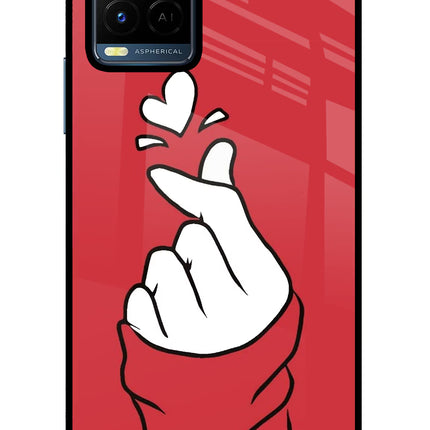 Korean Love Sign Vivo Y21/Y21s/Y33s Glass Case Back Cover by Casekaro