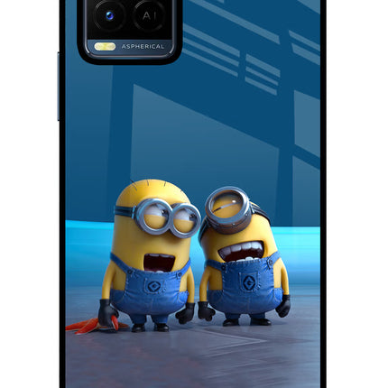 Minion Laughing Vivo Y21/Y21s/Y33s Glass Case Back Cover by Casekaro
