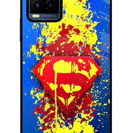 Superman logo Vivo Y21/Y21s/Y33s Glass Case Back Cover by Casekaro