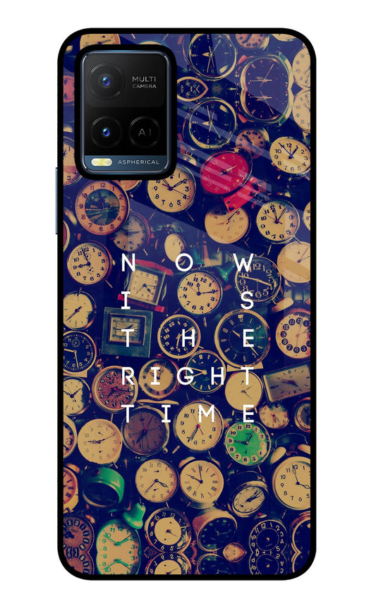 Now is the Right Time Quote Vivo Y21/Y21s/Y33s Glass Case