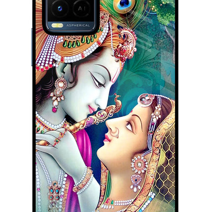 Lord Radha Krishna Vivo Y21/Y21s/Y33s Glass Case Back Cover by Casekaro