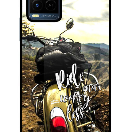 Ride More Worry Less Vivo Y21/Y21s/Y33s Glass Case Back Cover by Casekaro