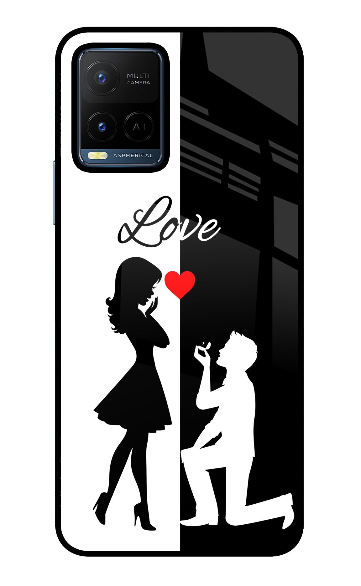 Love Propose Black And White Vivo Y21/Y21s/Y33s Back Cover