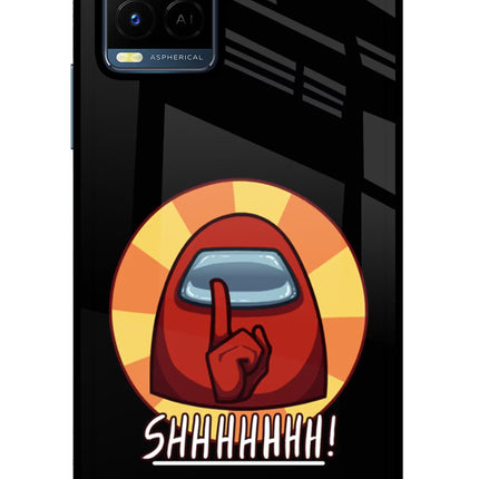 Among Us Shhh! Vivo Y21/Y21s/Y33s Glass Case Back Cover by Casekaro