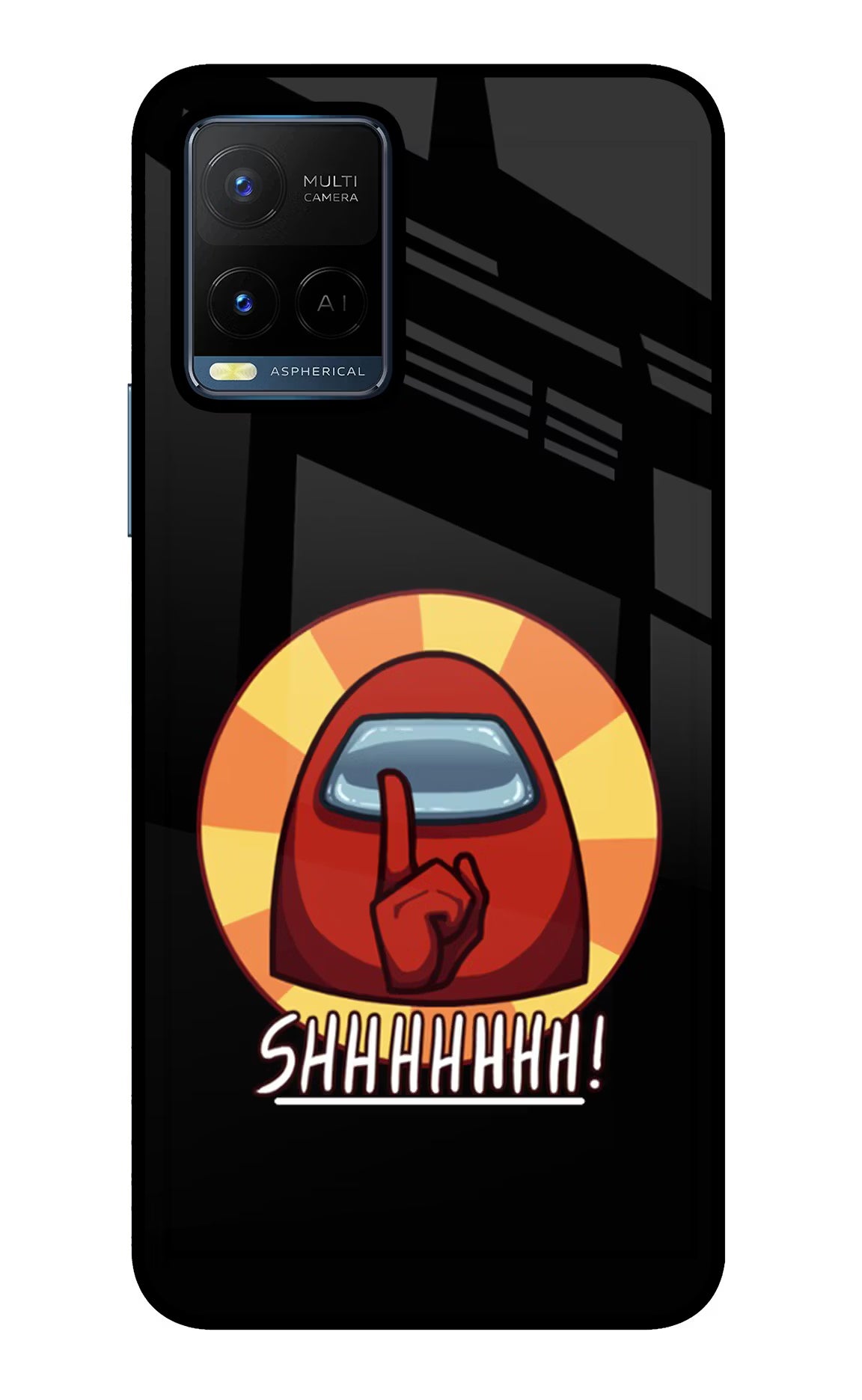 Among Us Shhh! Vivo Y21/Y21s/Y33s Glass Case Back Cover by Casekaro