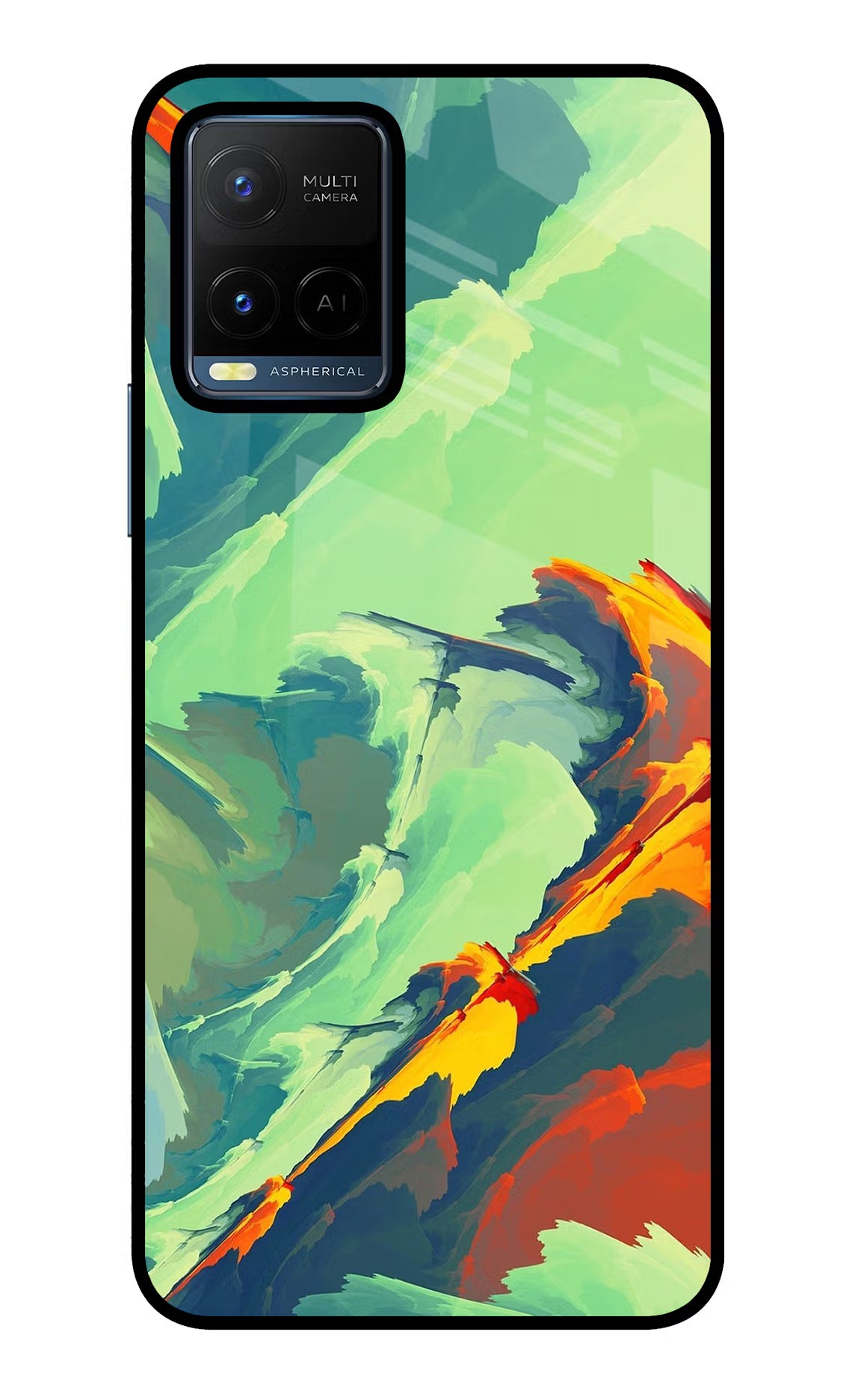 Paint Art Vivo Y21/Y21s/Y33s Glass Case Back Cover by Casekaro
