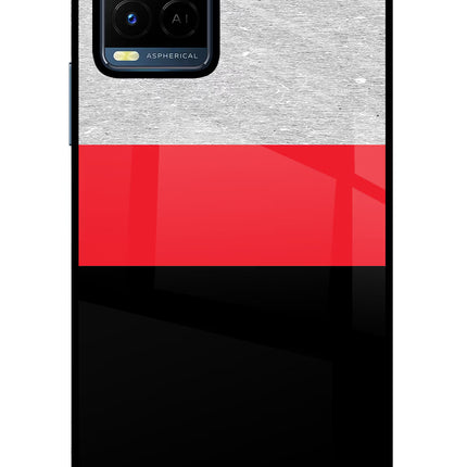 Tri Color Pattern Vivo Y21/Y21s/Y33s Glass Case Back Cover by Casekaro