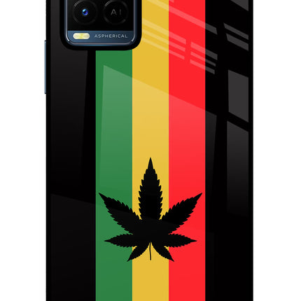 Weed Flag Vivo Y21/Y21s/Y33s Glass Case Back Cover by Casekaro