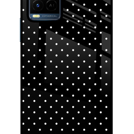 White Dots Vivo Y21/Y21s/Y33s Glass Case Back Cover by Casekaro