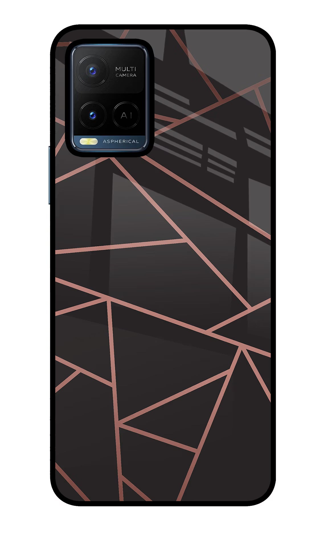 Geometric Pattern Vivo Y21/Y21s/Y33s Glass Case Back Cover by Casekaro