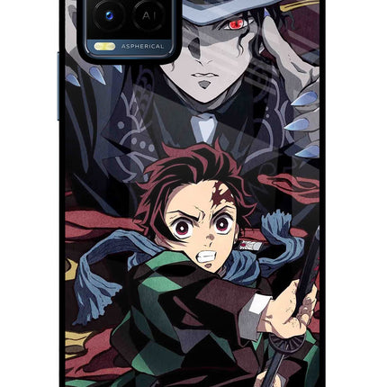 Demon Slayer Vivo Y21/Y21s/Y33s Glass Case Back Cover by Casekaro