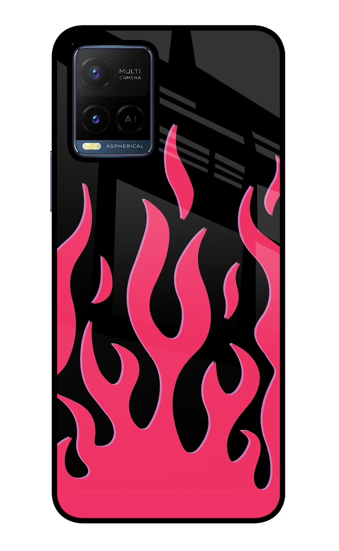 Fire Flames Vivo Y21/Y21s/Y33s Glass Case Back Cover by Casekaro