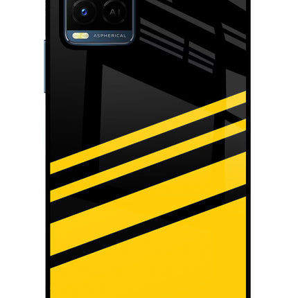 Yellow Shades Vivo Y21/Y21s/Y33s Glass Case Back Cover by Casekaro