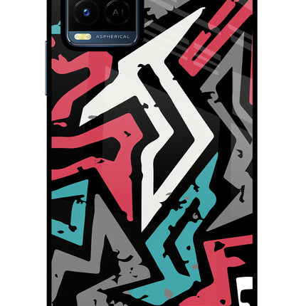 Geometric Graffiti Vivo Y21/Y21s/Y33s Glass Case Back Cover by Casekaro