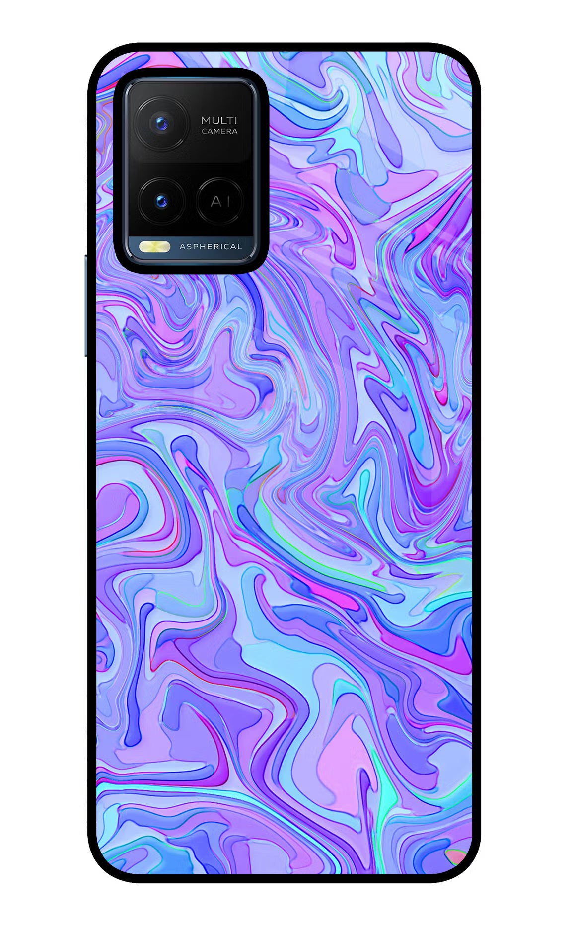 Glitter Vivo Y21/Y21s/Y33s Glass Case Back Cover by Casekaro
