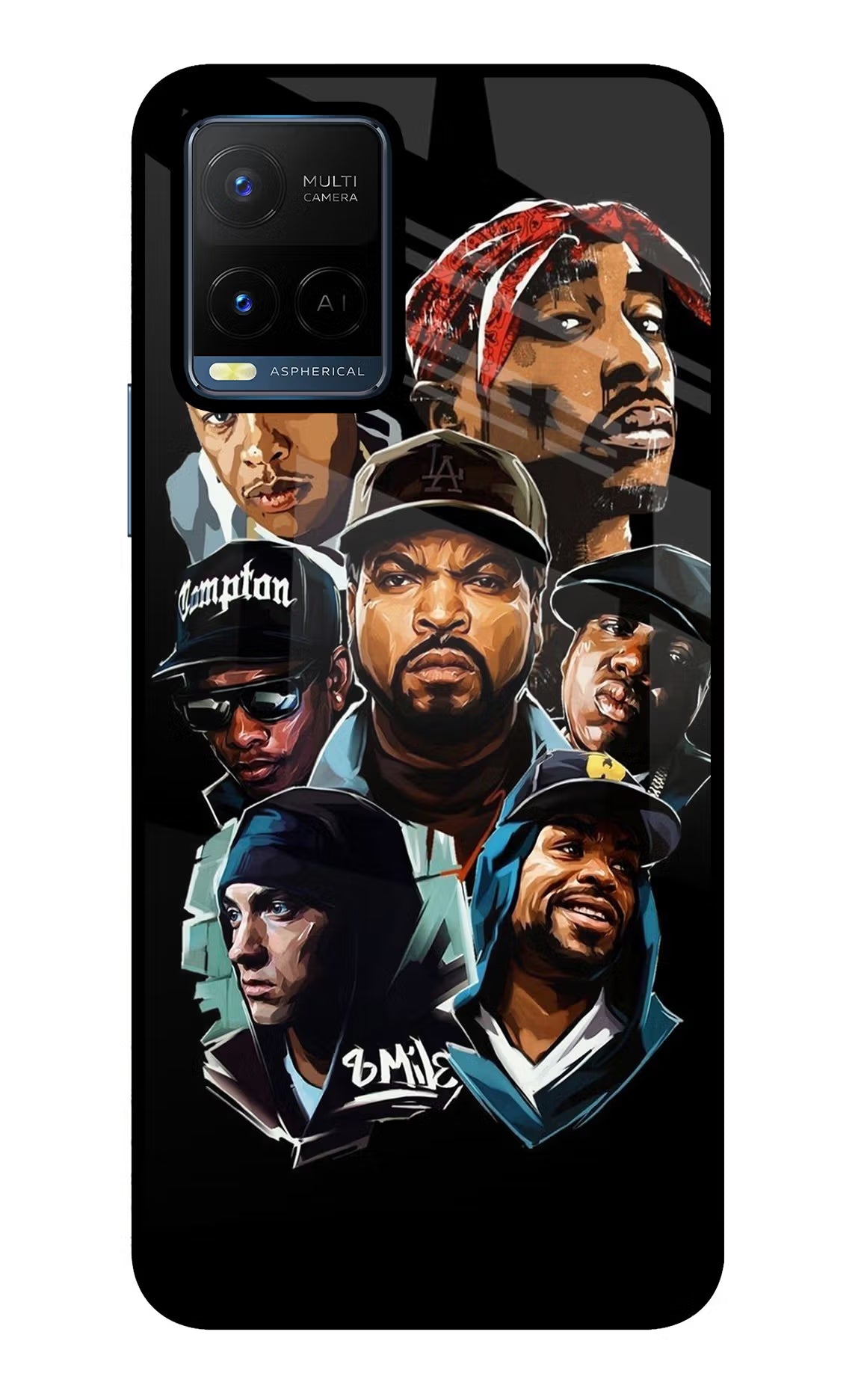 Rappers Vivo Y21/Y21s/Y33s Glass Case Back Cover by Casekaro