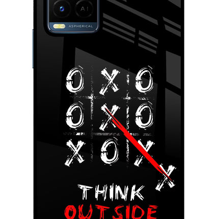 Think out of the BOX Vivo Y21/Y21s/Y33s Glass Case Back Cover by Casekaro