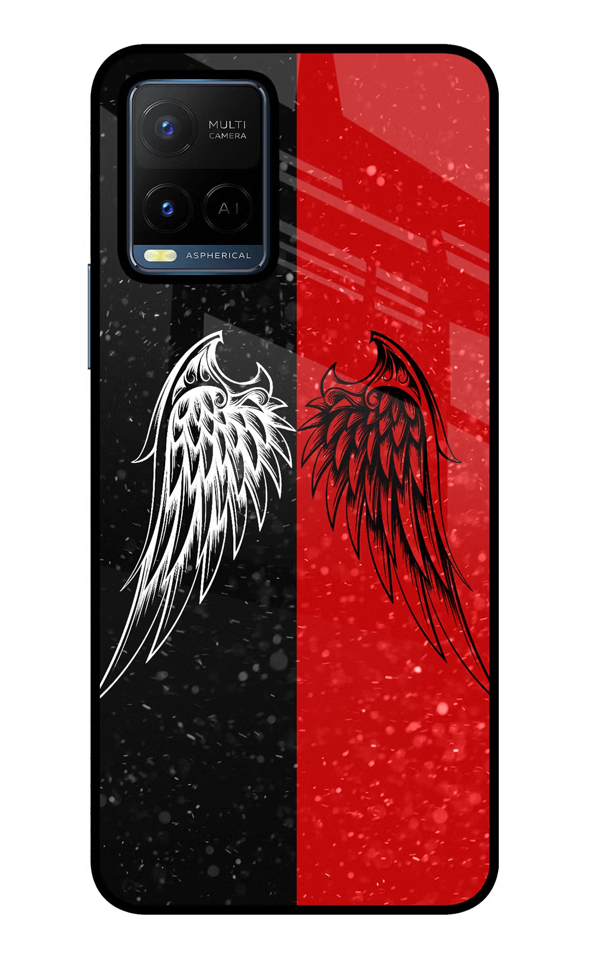 Wings Vivo Y21/Y21s/Y33s Glass Case Back Cover by Casekaro