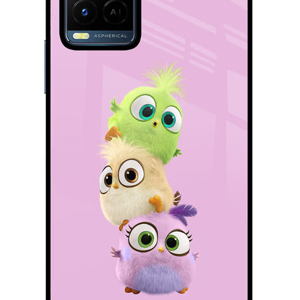 Cute Little Birds Vivo Y21/Y21s/Y33s Glass Case Back Cover by Casekaro