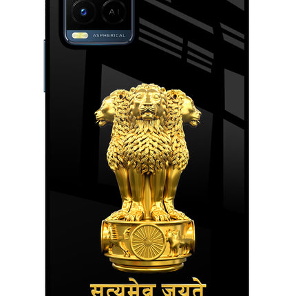 Satyamev Jayate Golden Vivo Y21/Y21s/Y33s Glass Case