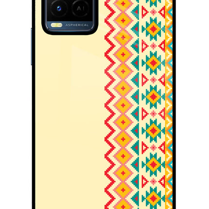 Ethnic Seamless Vivo Y21/Y21s/Y33s Glass Case Back Cover by Casekaro