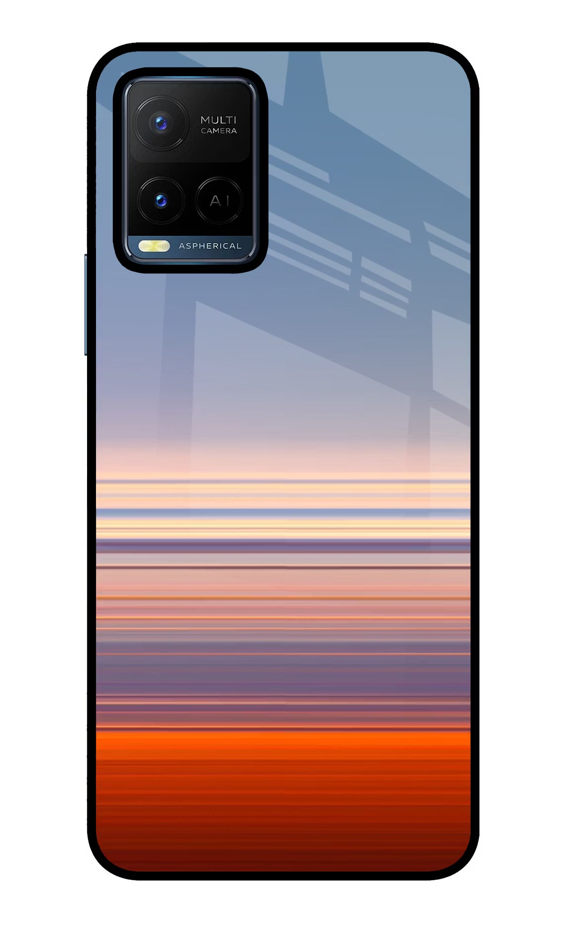 Morning Colors Vivo Y21/Y21s/Y33s Glass Case Back Cover by Casekaro