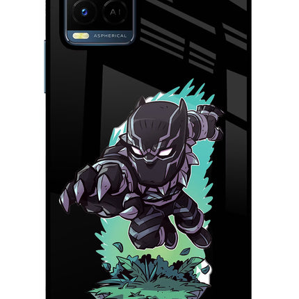 Black Panther Vivo Y21/Y21s/Y33s Glass Case Back Cover by Casekaro