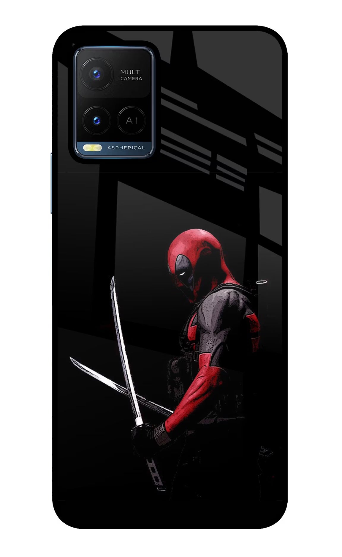 Deadpool Vivo Y21/Y21s/Y33s Glass Case Back Cover by Casekaro