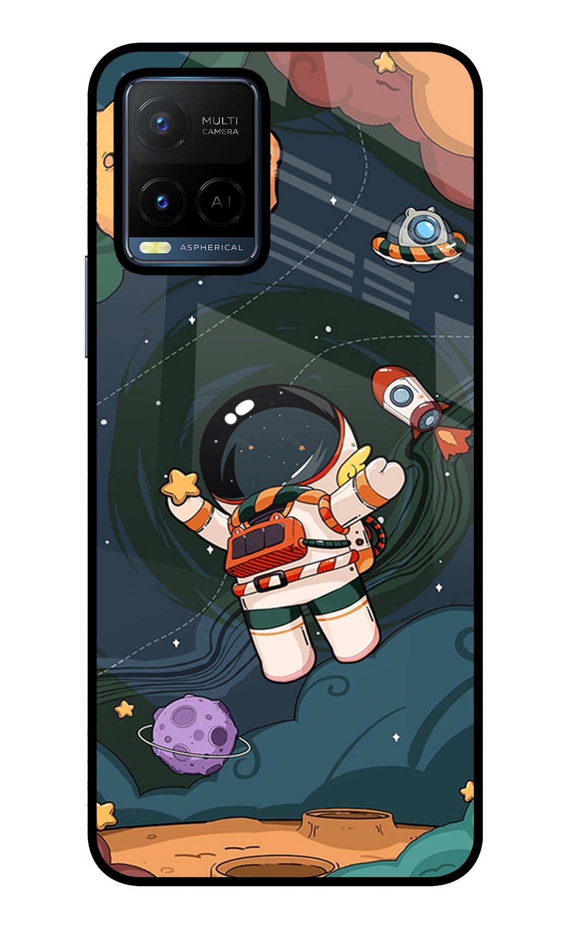 Cartoon Astronaut Vivo Y21/Y21s/Y33s Back Cover