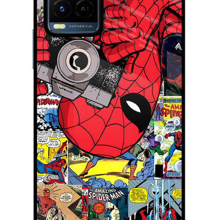 Spider Man Vivo Y21/Y21s/Y33s Glass Case Back Cover by Casekaro