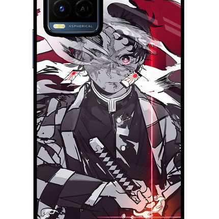 Demon Slayer Vivo Y21/Y21s/Y33s Glass Case Back Cover by Casekaro