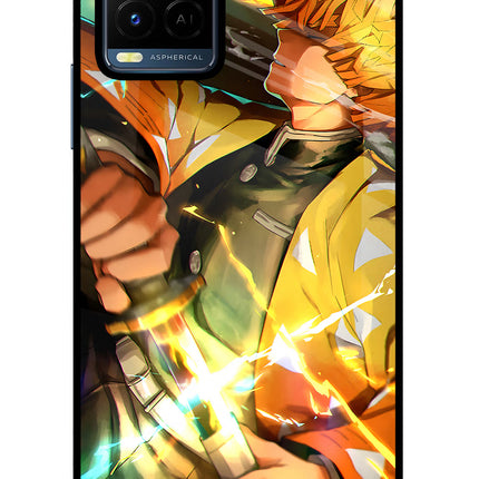 Demon Slayer Vivo Y21/Y21s/Y33s Glass Case Back Cover by Casekaro