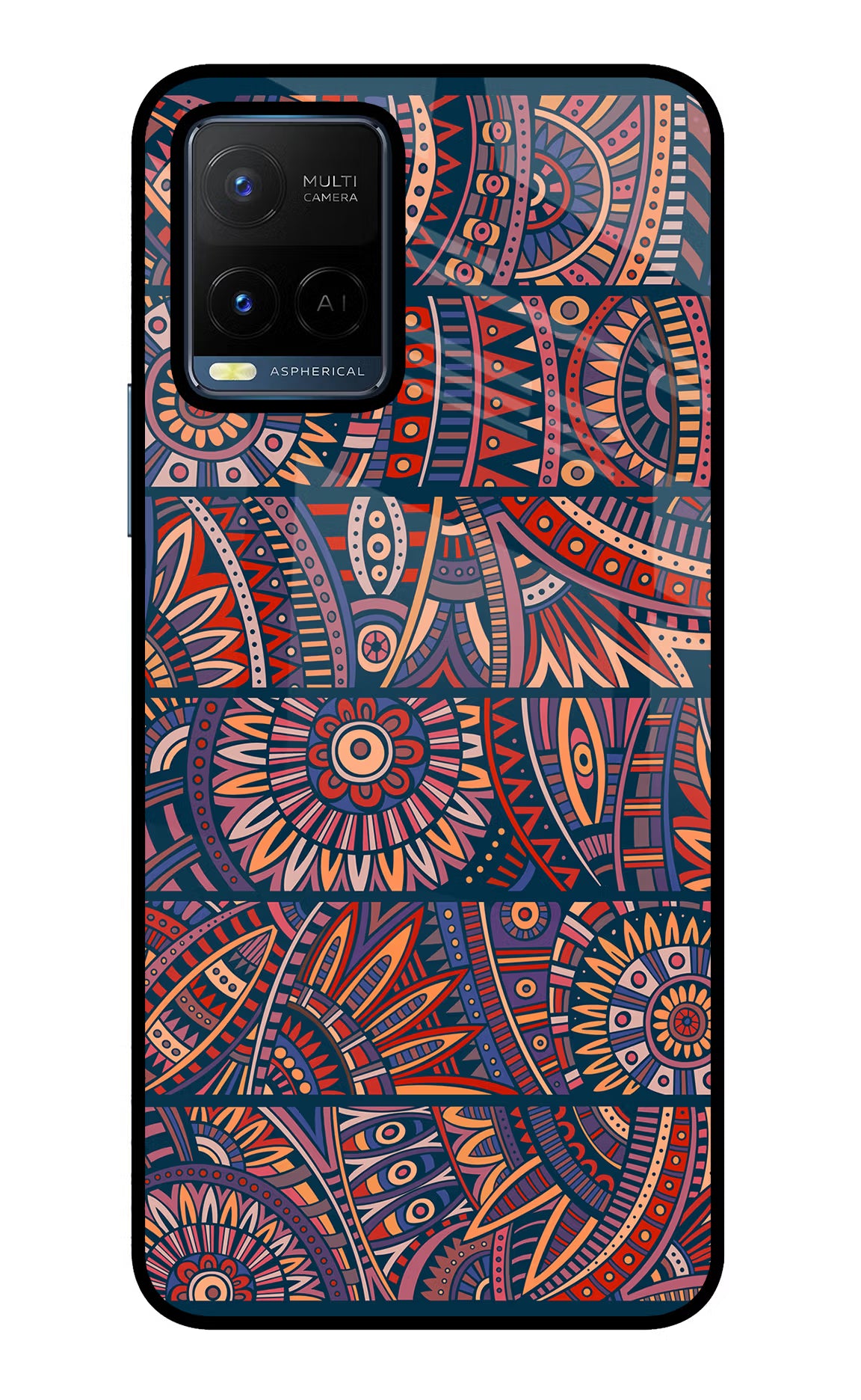 African Culture Design Vivo Y21/Y21s/Y33s Glass Case Back Cover by Casekaro