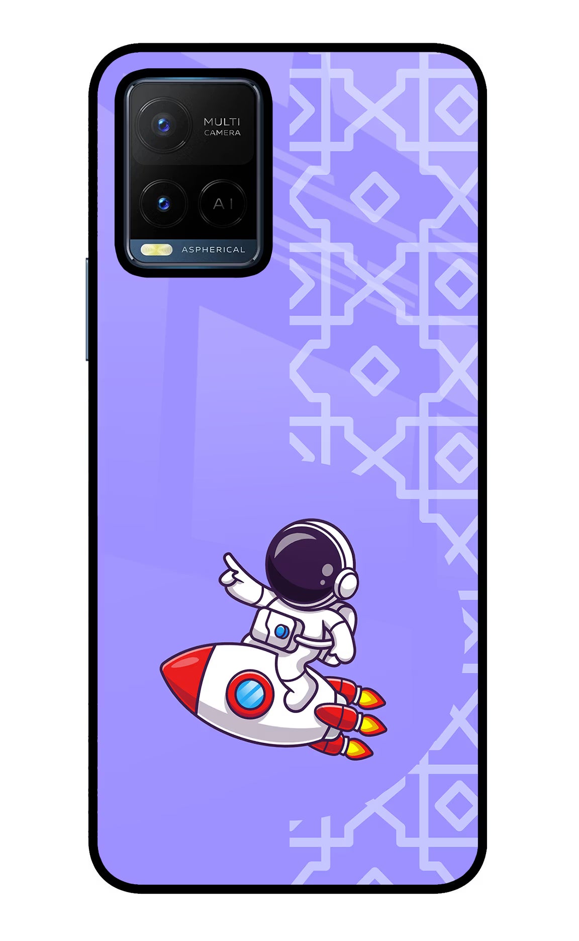 Cute Astronaut Vivo Y21/Y21s/Y33s Glass Case Back Cover by Casekaro