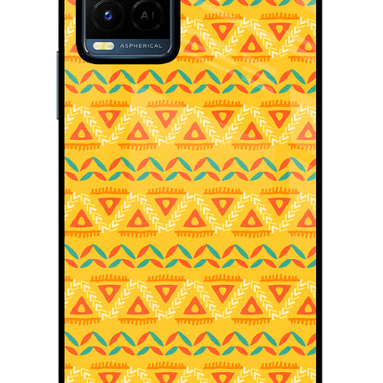 Tribal Pattern Vivo Y21/Y21s/Y33s Glass Case Back Cover by Casekaro
