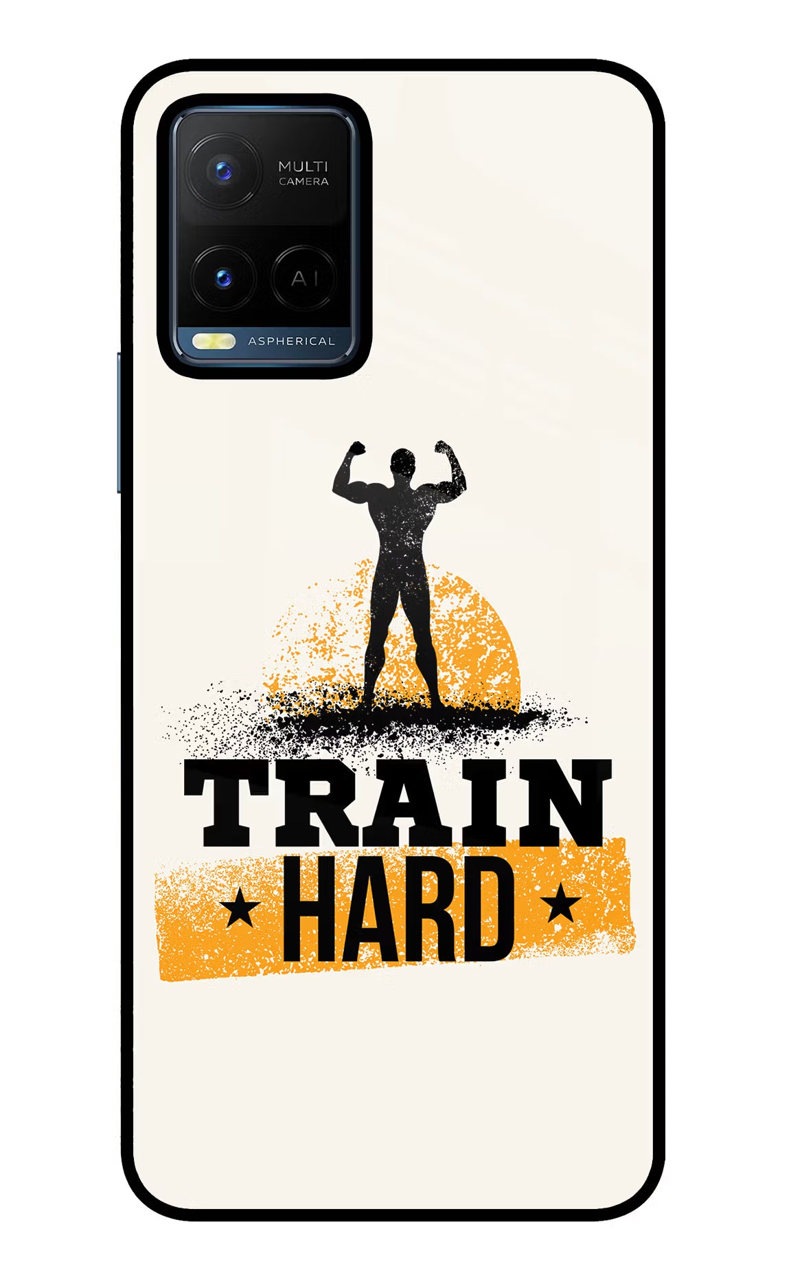 Train Hard Vivo Y21/Y21s/Y33s Glass Case Back Cover by Casekaro