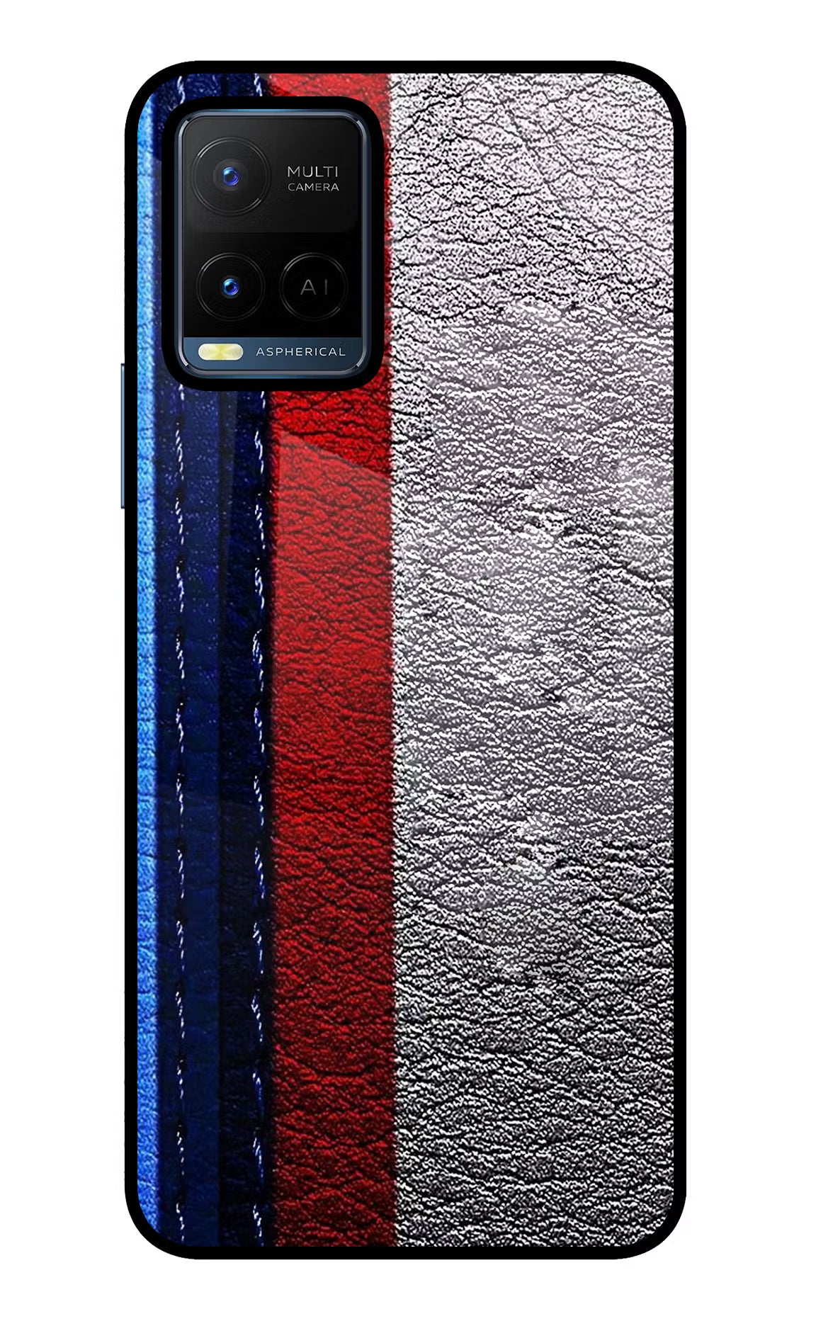 BMW Stripes Vivo Y21/Y21s/Y33s Glass Case Back Cover by Casekaro