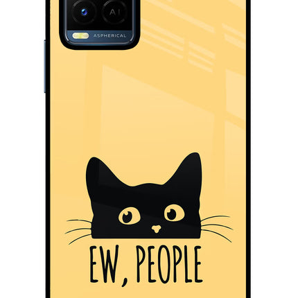 Ew People Catitude Vivo Y21/Y21s/Y33s Glass Case Back Cover by Casekaro