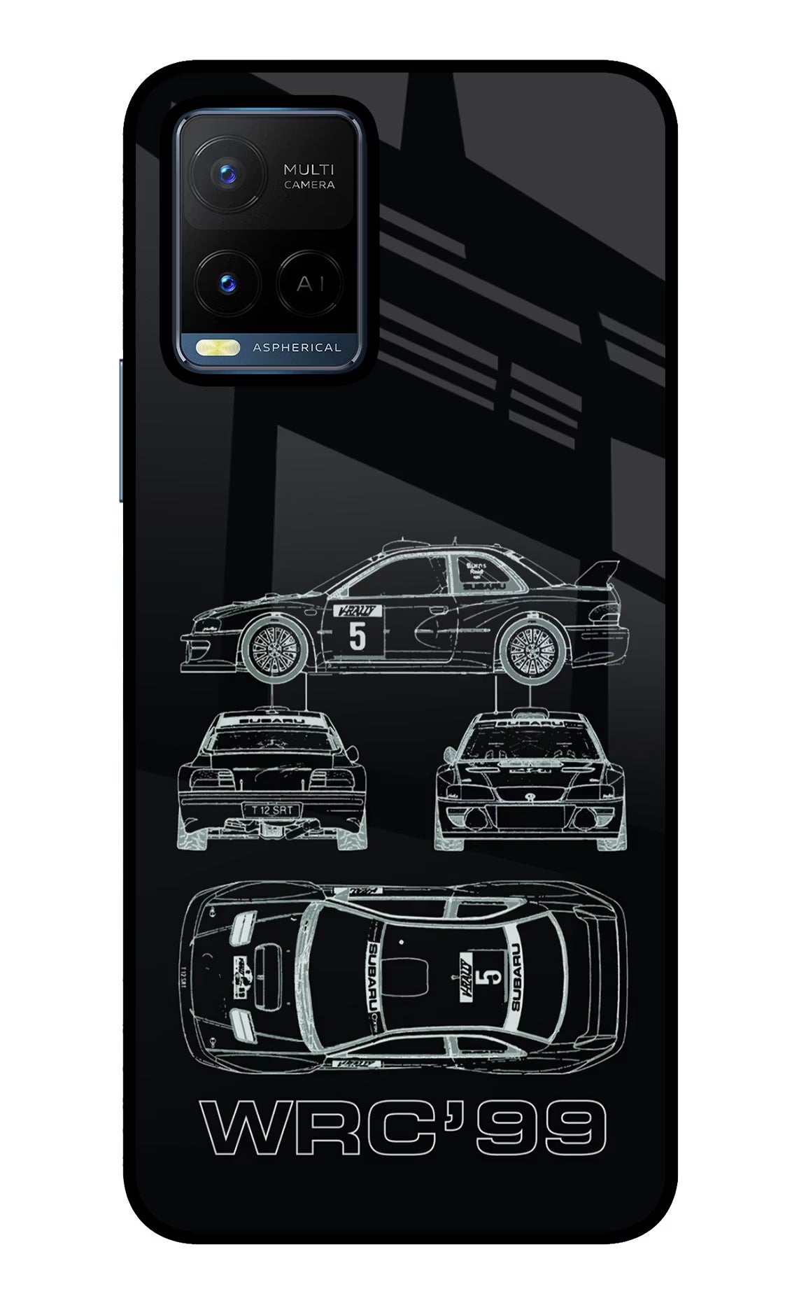 WRC'99 Vivo Y21/Y21s/Y33s Glass Case Back Cover by Casekaro