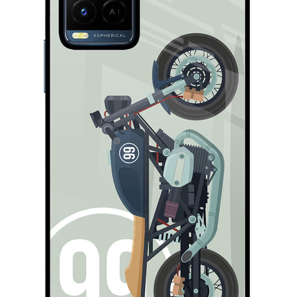 Classic Cafe Racer 99 Vivo Y21/Y21s/Y33s Glass Case Back Cover by Casekaro
