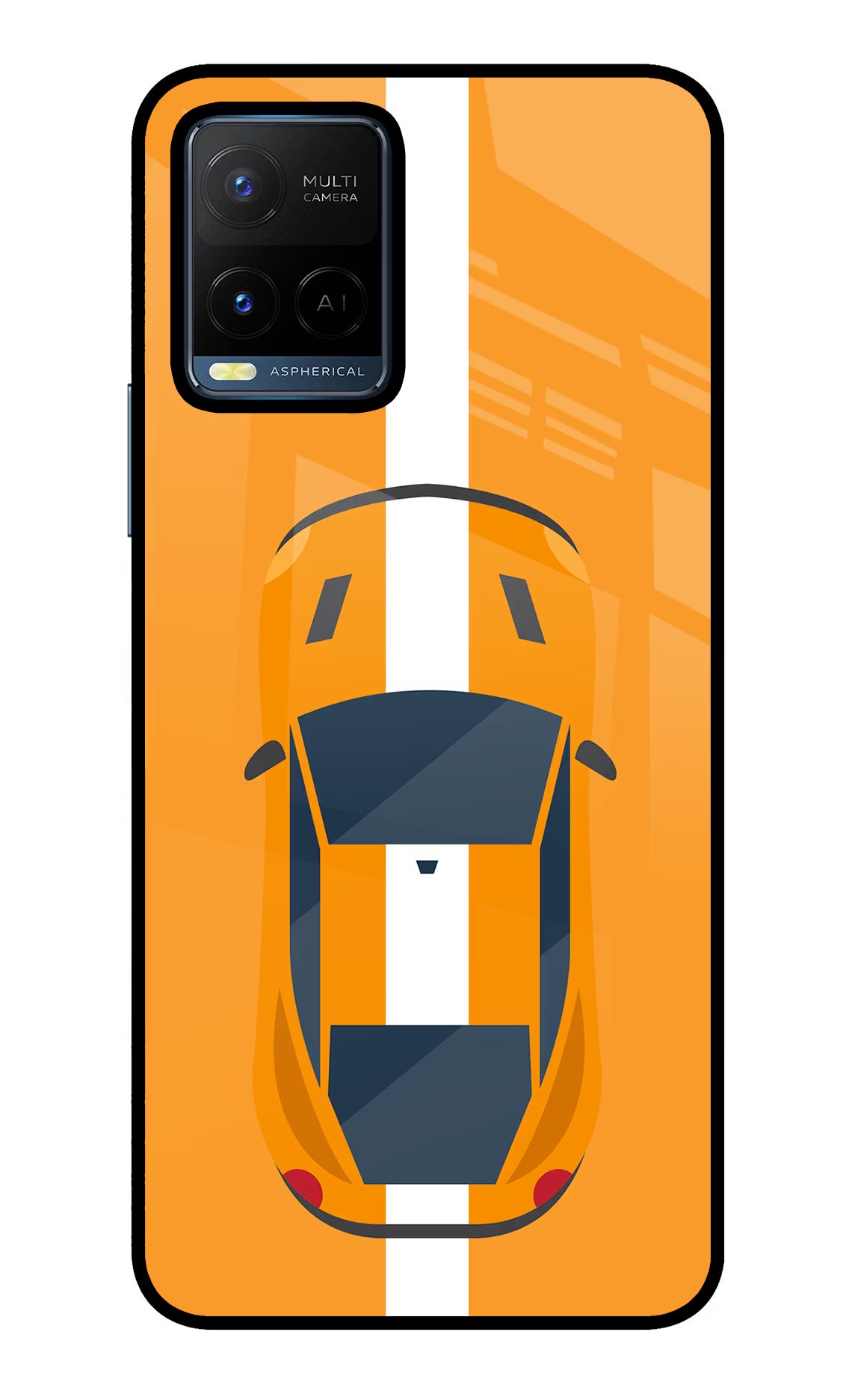 Highway Pursuit Vivo Y21/Y21s/Y33s Glass Case Back Cover by Casekaro
