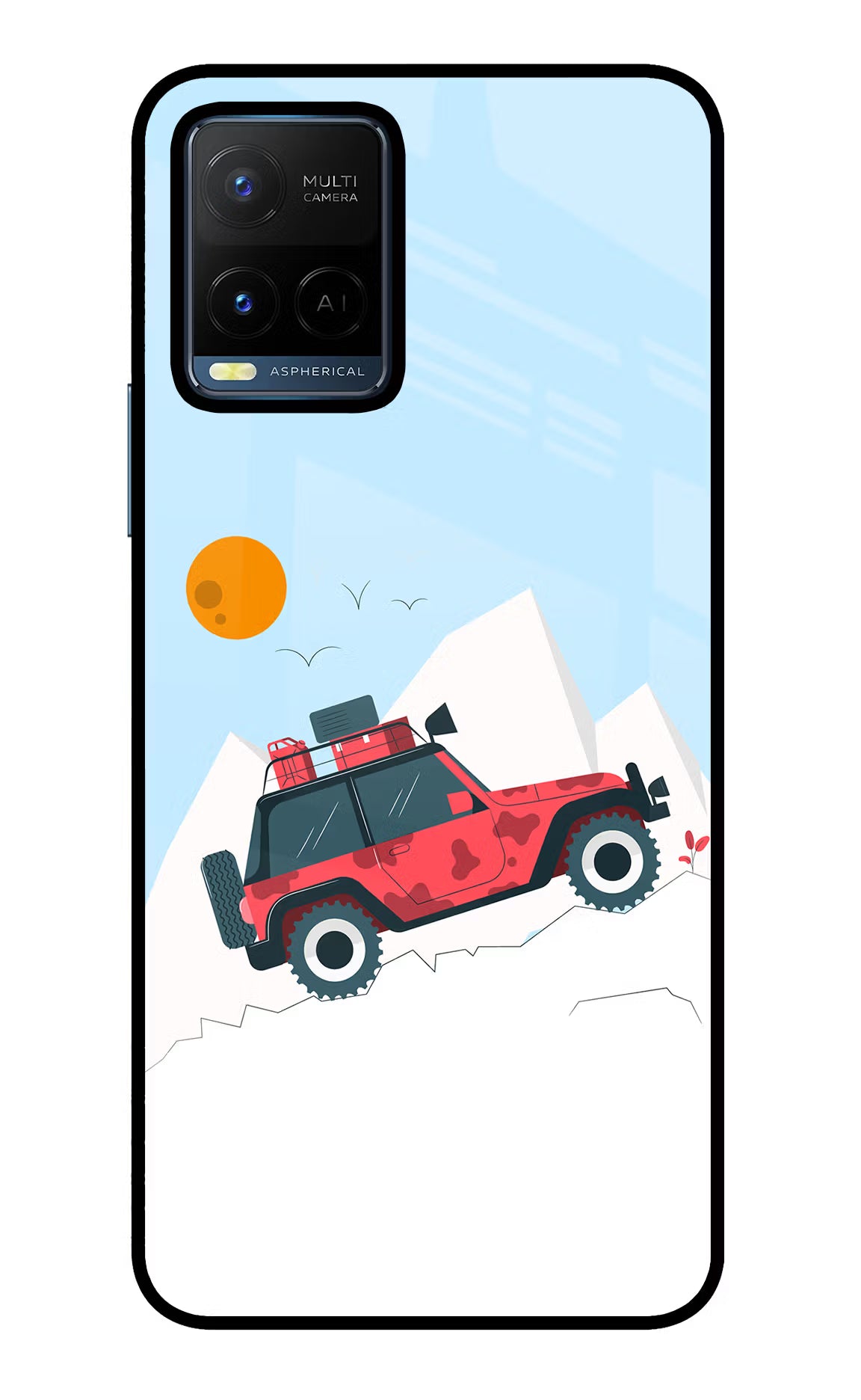 Mountain Trail Beast Vivo Y21/Y21s/Y33s Glass Case Back Cover by Casekaro